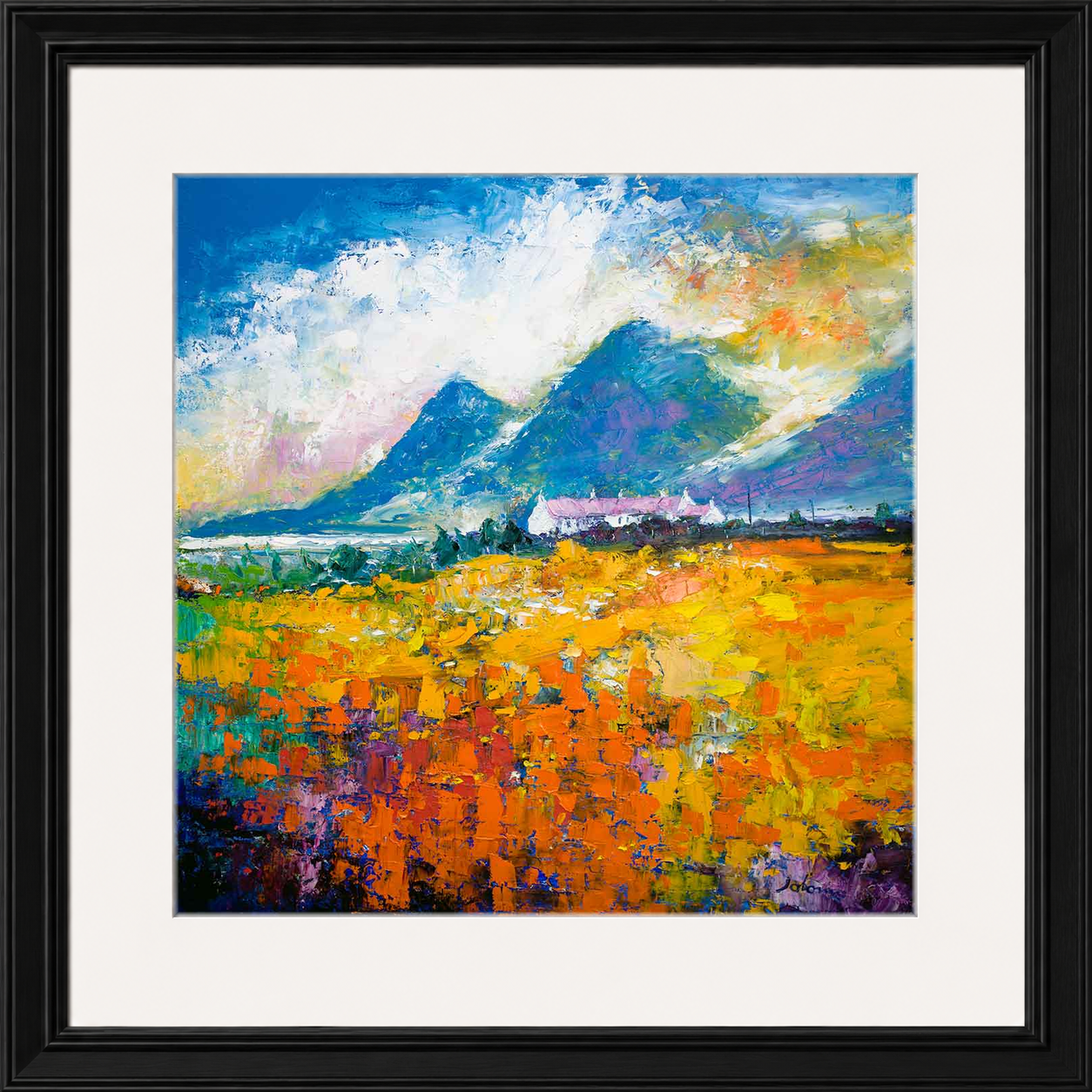 Heatherhouses, Islay looking to the Paps of Jura by John Lowrie Morrison (Jolomo) Framed Art