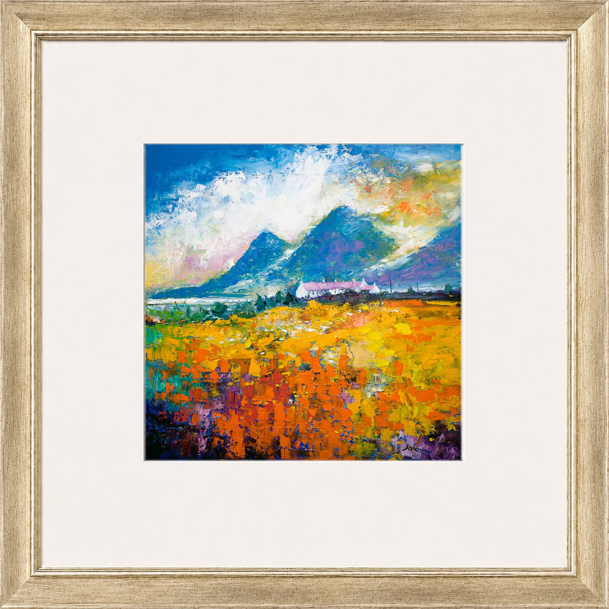 Heatherhouses, Islay looking to the Paps of Jura by John Lowrie Morrison (Jolomo) Framed Art