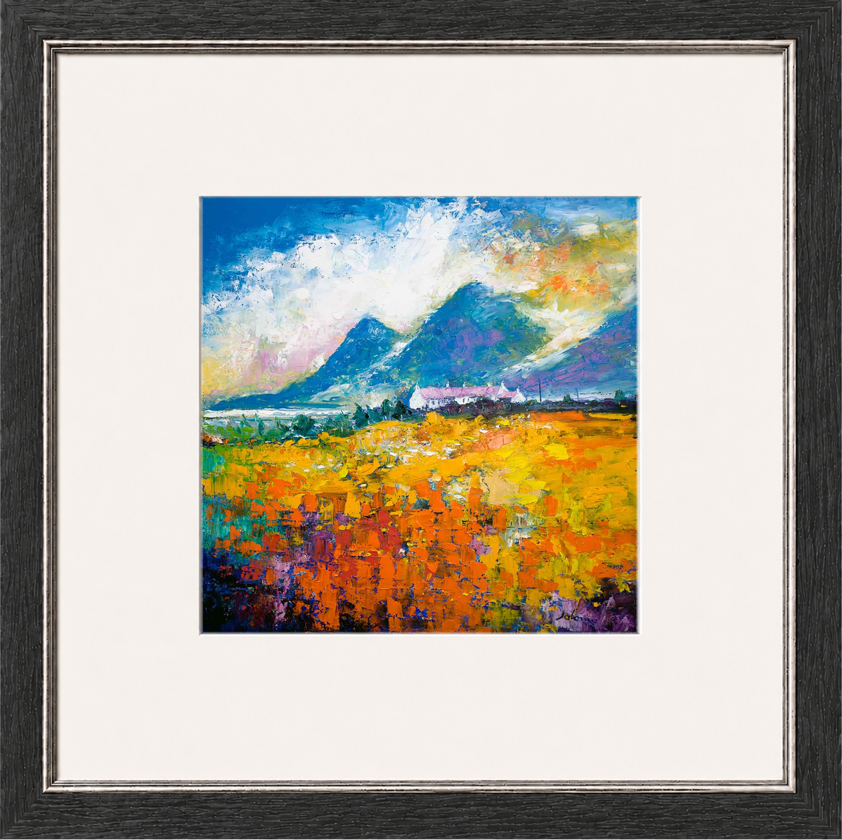 Heatherhouses, Islay looking to the Paps of Jura by John Lowrie Morrison (Jolomo) Framed Art