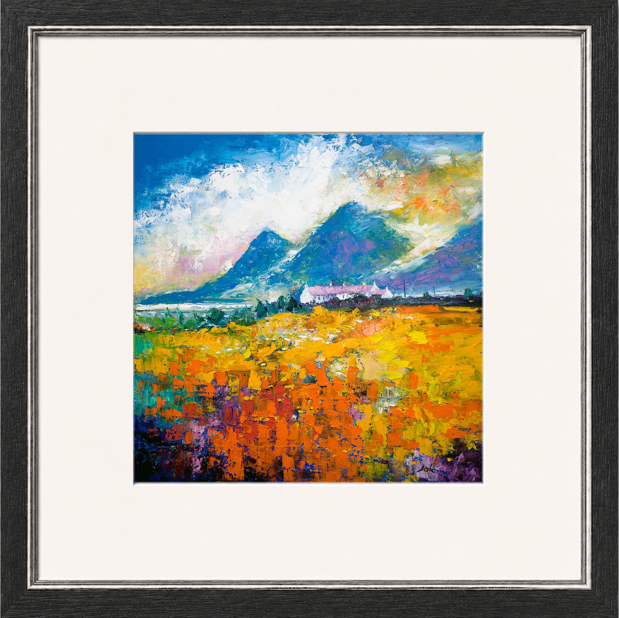 Heatherhouses, Islay looking to the Paps of Jura by John Lowrie Morrison (Jolomo) Framed Art