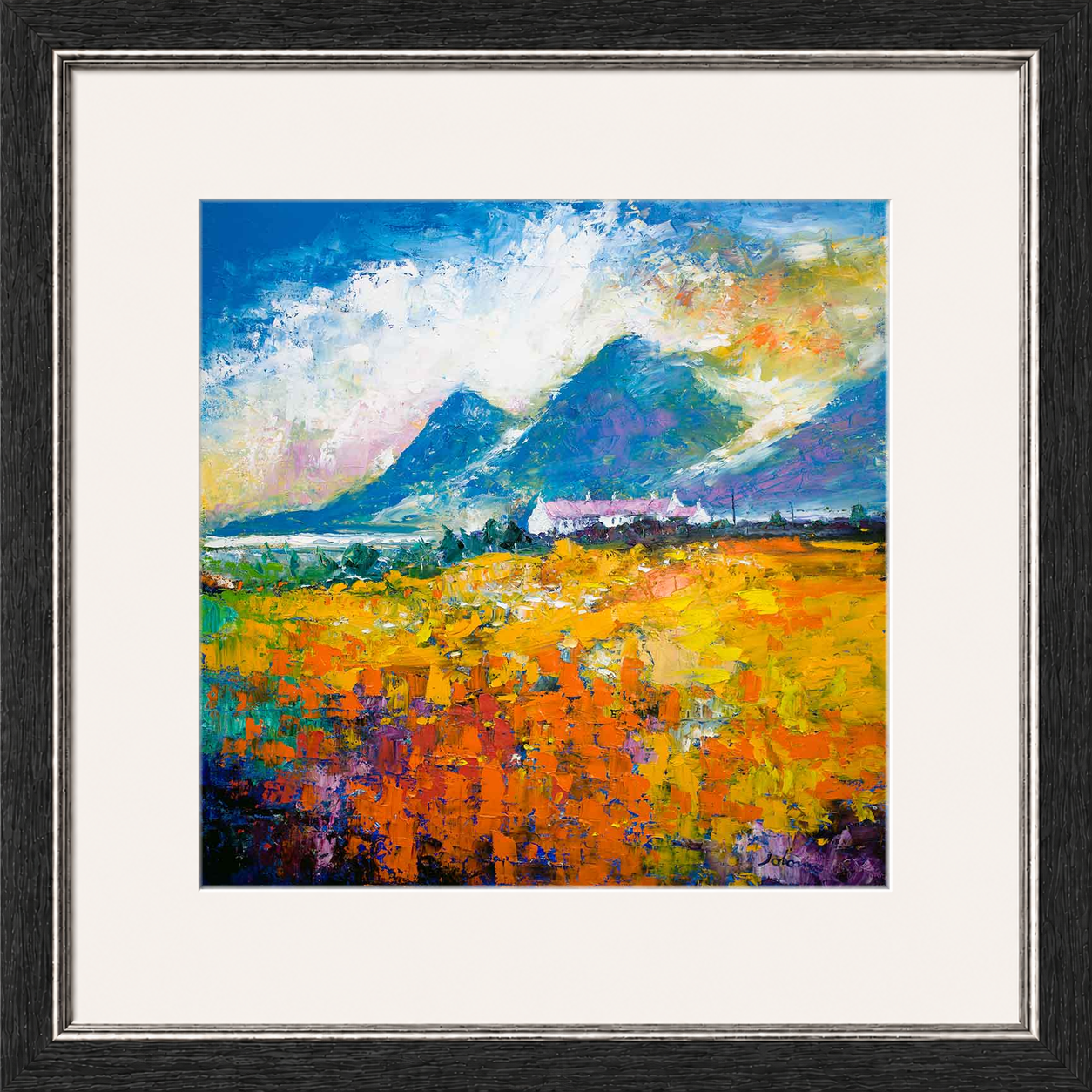 Heatherhouses, Islay looking to the Paps of Jura by John Lowrie Morrison (Jolomo) Framed Art