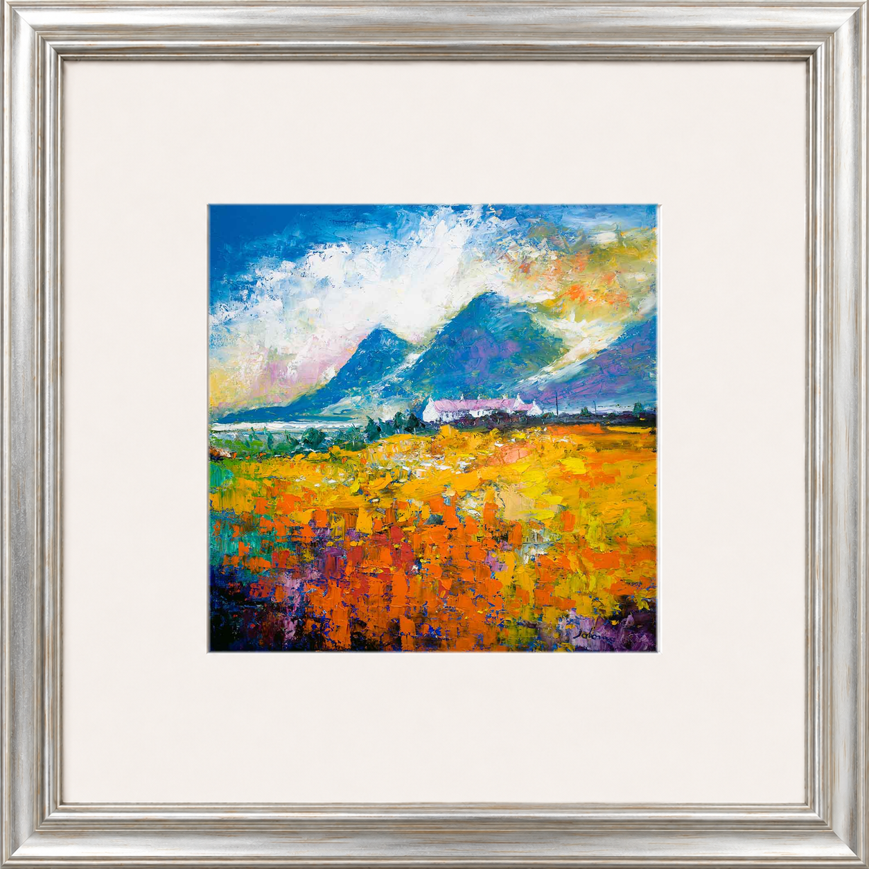 Heatherhouses, Islay looking to the Paps of Jura by John Lowrie Morrison (Jolomo) Framed Art