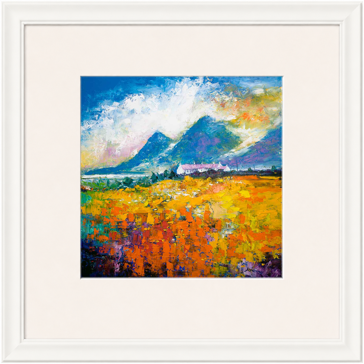 Heatherhouses, Islay looking to the Paps of Jura by John Lowrie Morrison (Jolomo) Framed Art