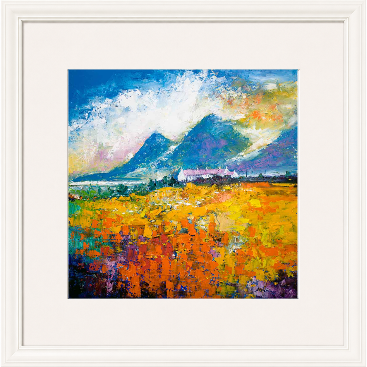 Heatherhouses, Islay looking to the Paps of Jura by John Lowrie Morrison (Jolomo) Framed Art