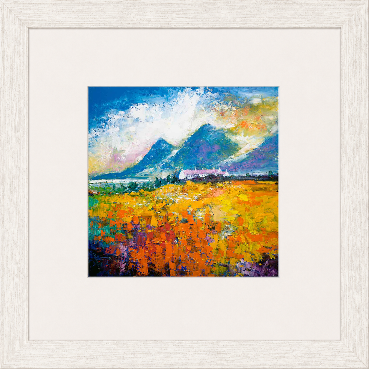 Heatherhouses, Islay looking to the Paps of Jura by John Lowrie Morrison (Jolomo) Framed Art