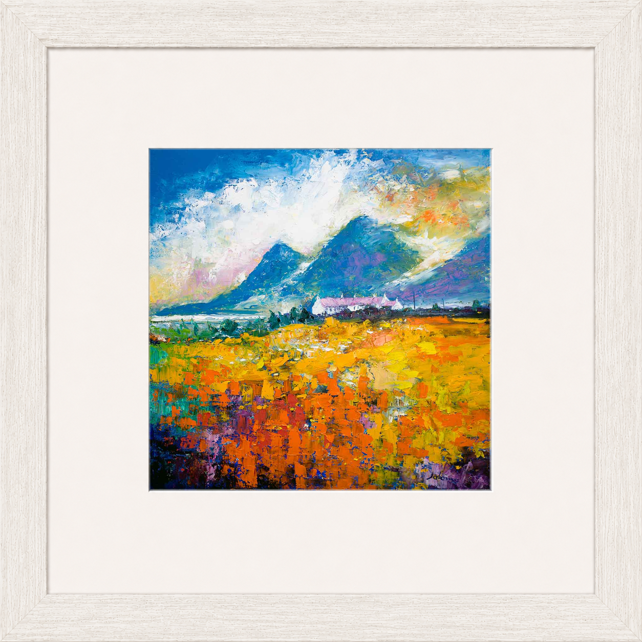 Heatherhouses, Islay looking to the Paps of Jura by John Lowrie Morrison (Jolomo) Framed Art