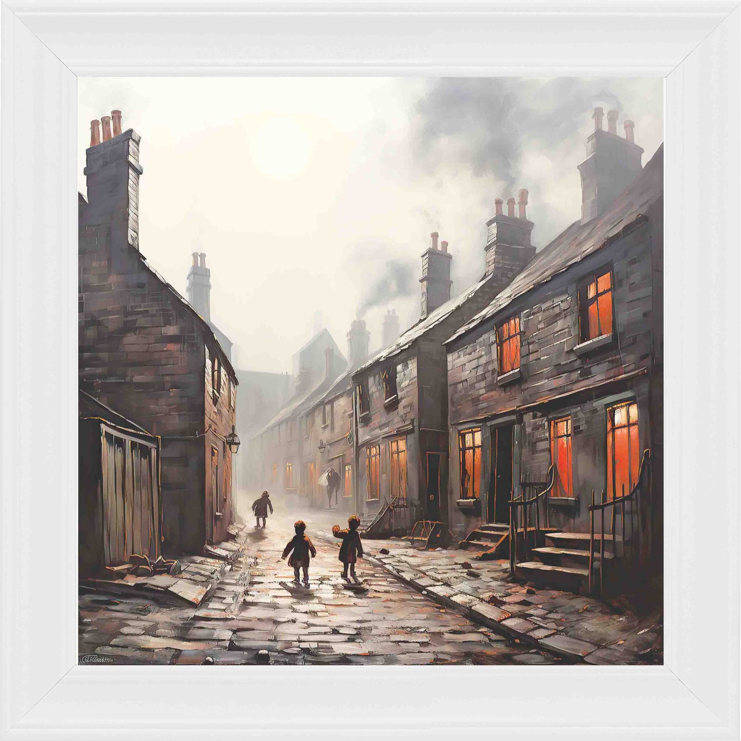 Home Before Dark Framed Wall Art - White
