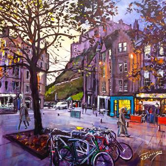 Evening Falls, Grassmarket Edinburgh by James Somerville Lindsay