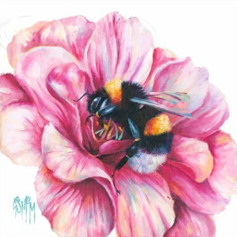 La Vie en Rose Bee on Blossom by Georgina McMaster