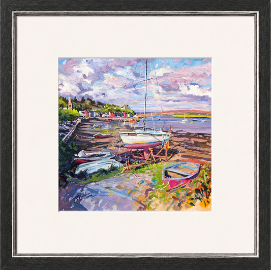 Late Afternoon, Tobermory Mull by James Somerville Lindsay framed wall art print depicting a coastal view inspired by Tobermory on Mull