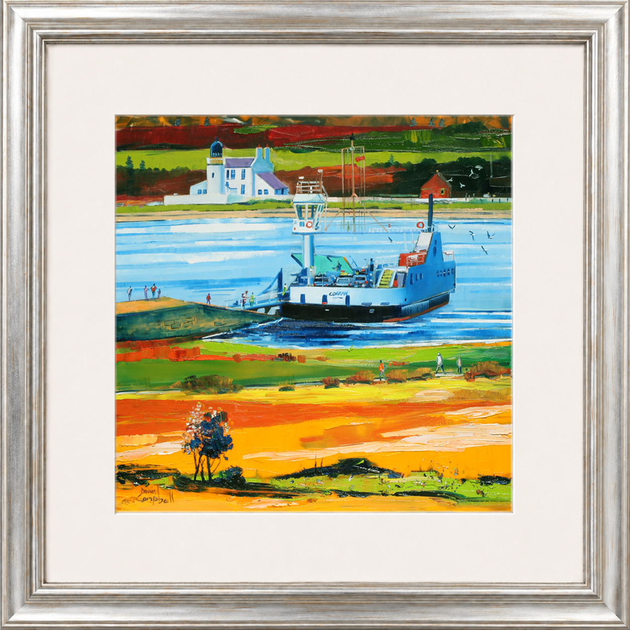 Leaving for Ardnamurchan by Daniel Campbell Framed Wall Art Print - Framed Large Overall Size 71cm x 71cm - Silver