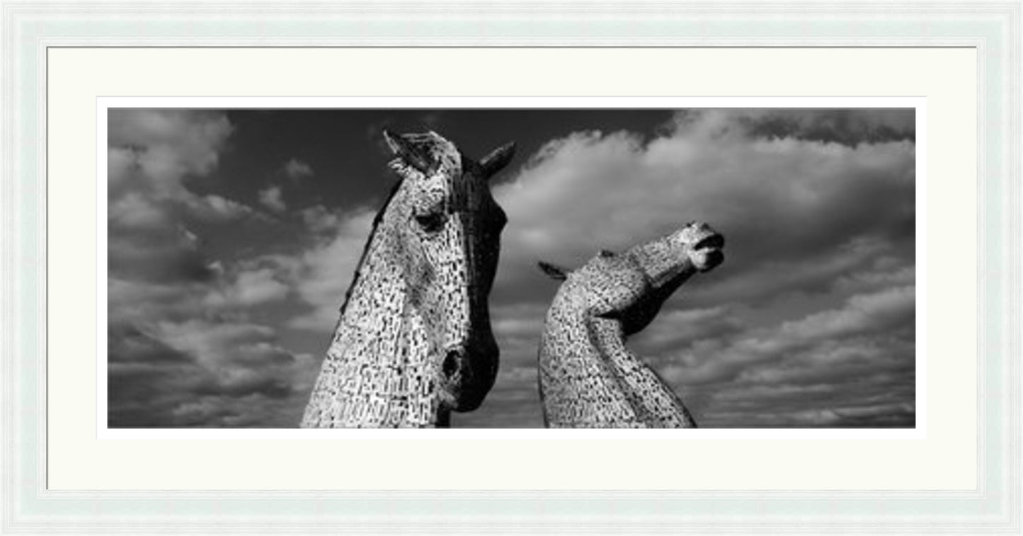 The Kelpies Black and White - Panoramic