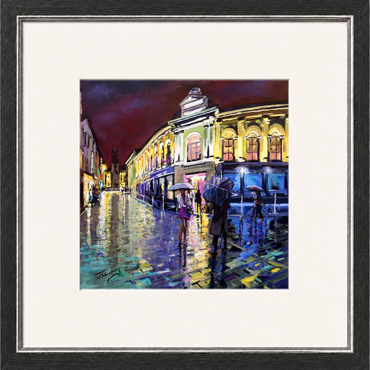 Meet Me at Merchant Square, Glasgow by James Somerville Lindsay framed wall art print depicting a city scene centred on Merchant Square in Glasgow