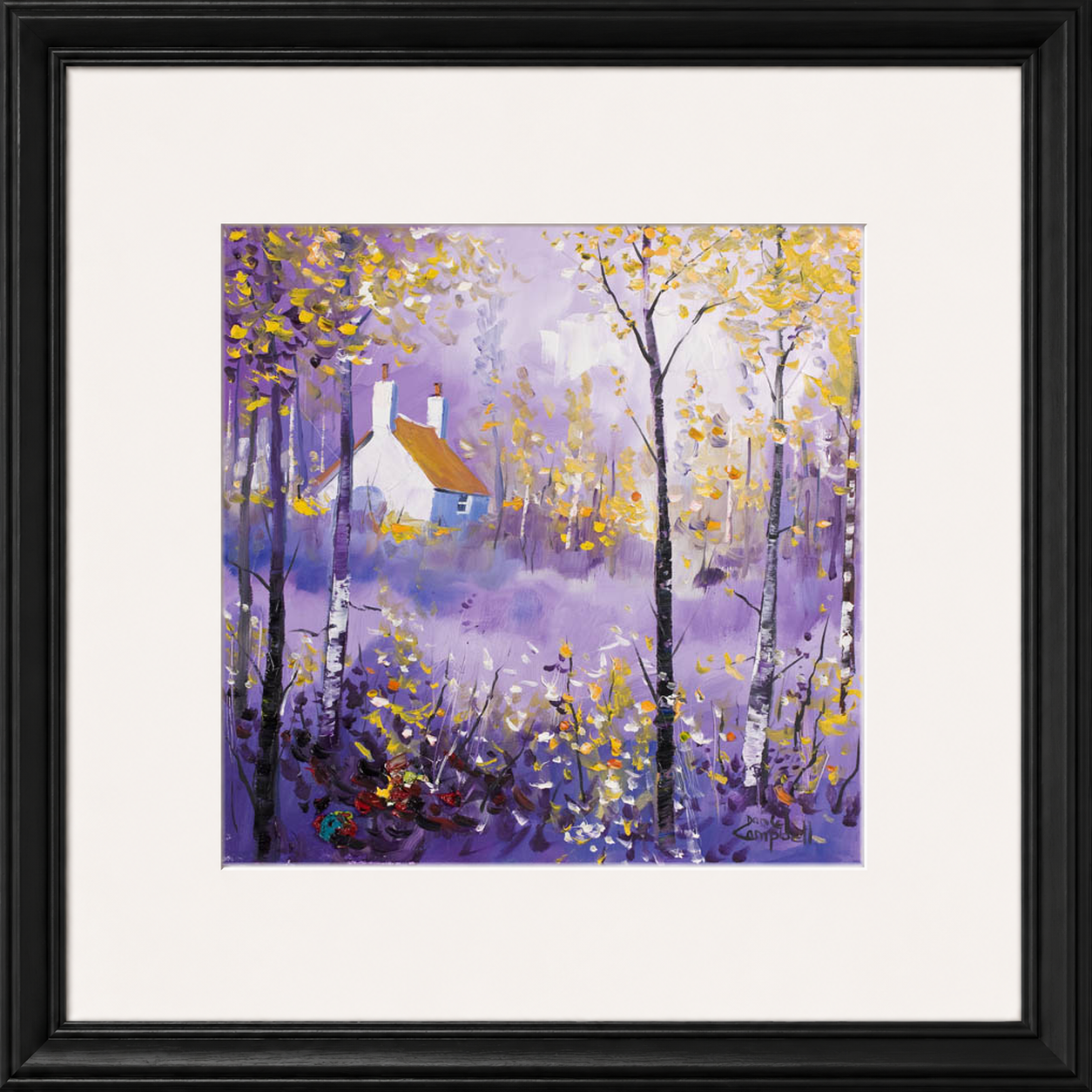 Morning Glow by Daniel Campbell framed wall art print showing a softly atmospheric landscape glowing in the early morning light