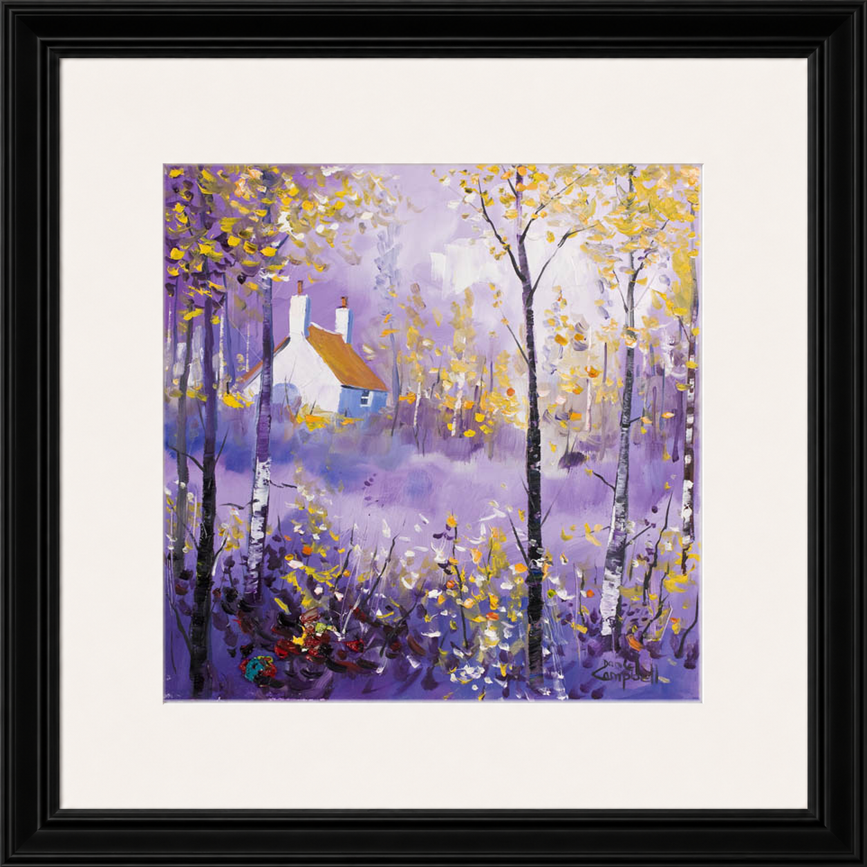 Morning Glow by Daniel Campbell framed wall art print showing a softly atmospheric landscape glowing in the early morning light