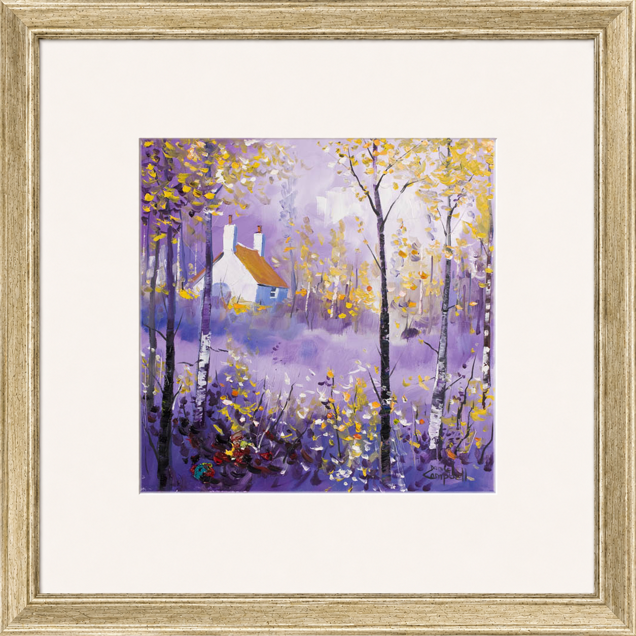 Morning Glow by Daniel Campbell framed wall art print showing a softly atmospheric landscape glowing in the early morning light