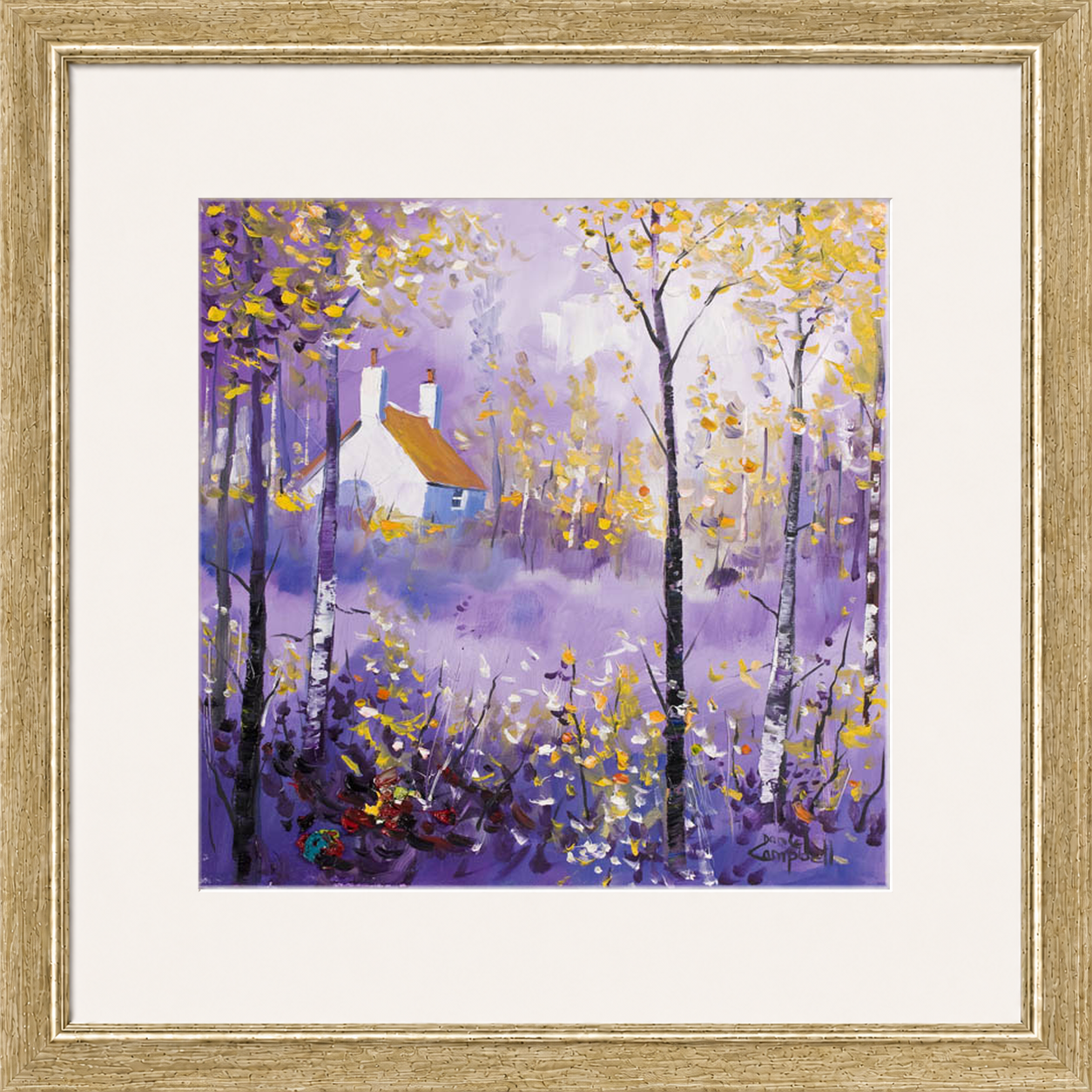 Morning Glow by Daniel Campbell framed wall art print showing a softly atmospheric landscape glowing in the early morning light