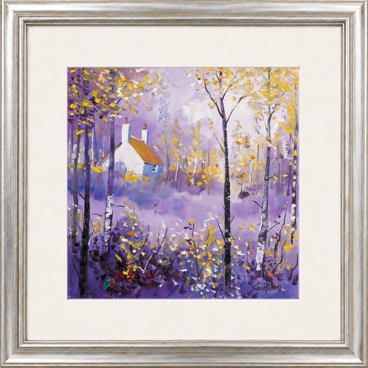 Morning Glow by Daniel Campbell framed wall art print showing a softly atmospheric landscape glowing in the early morning light