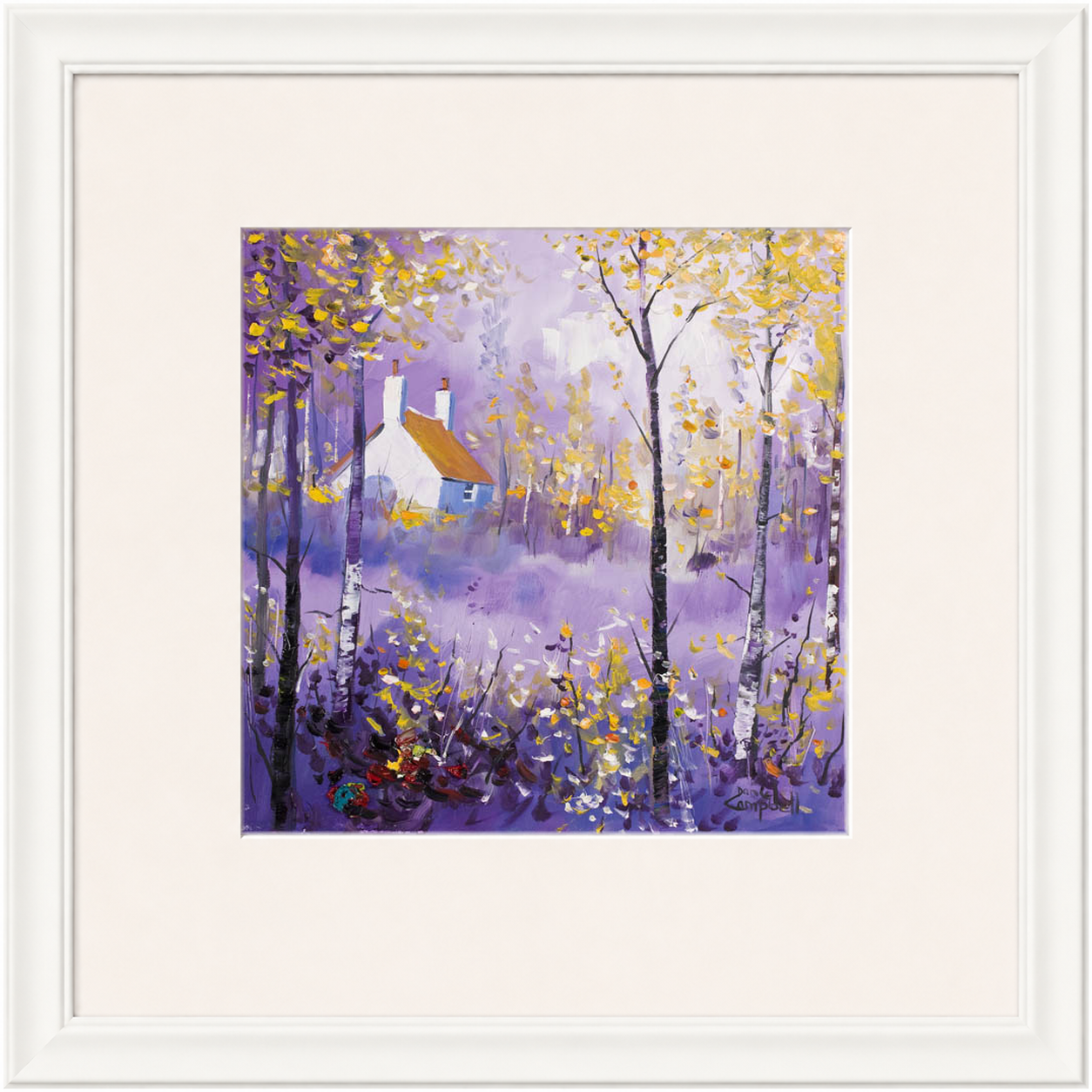 Morning Glow by Daniel Campbell framed wall art print showing a softly atmospheric landscape glowing in the early morning light