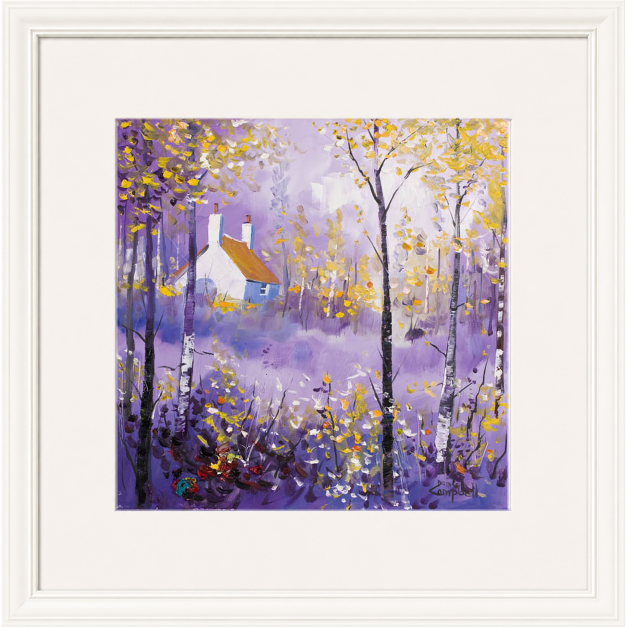 Morning Glow by Daniel Campbell framed wall art print showing a softly atmospheric landscape glowing in the early morning light