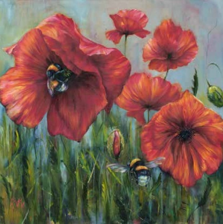 Of Crimson Joy Poppies Art Print by Georgina McMaster