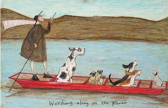 Woofing Along on the River by Sam Toft