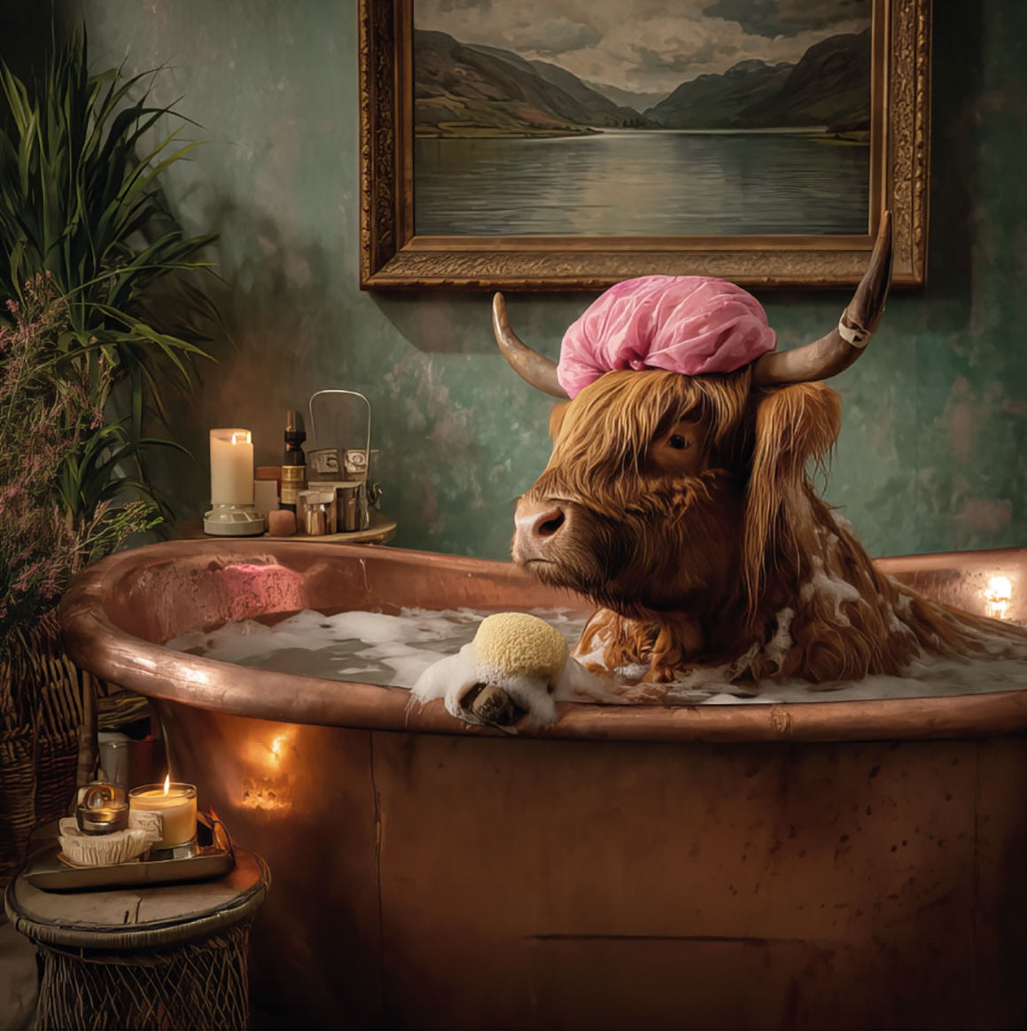 Pampered Cow by the Highland Cow Collective