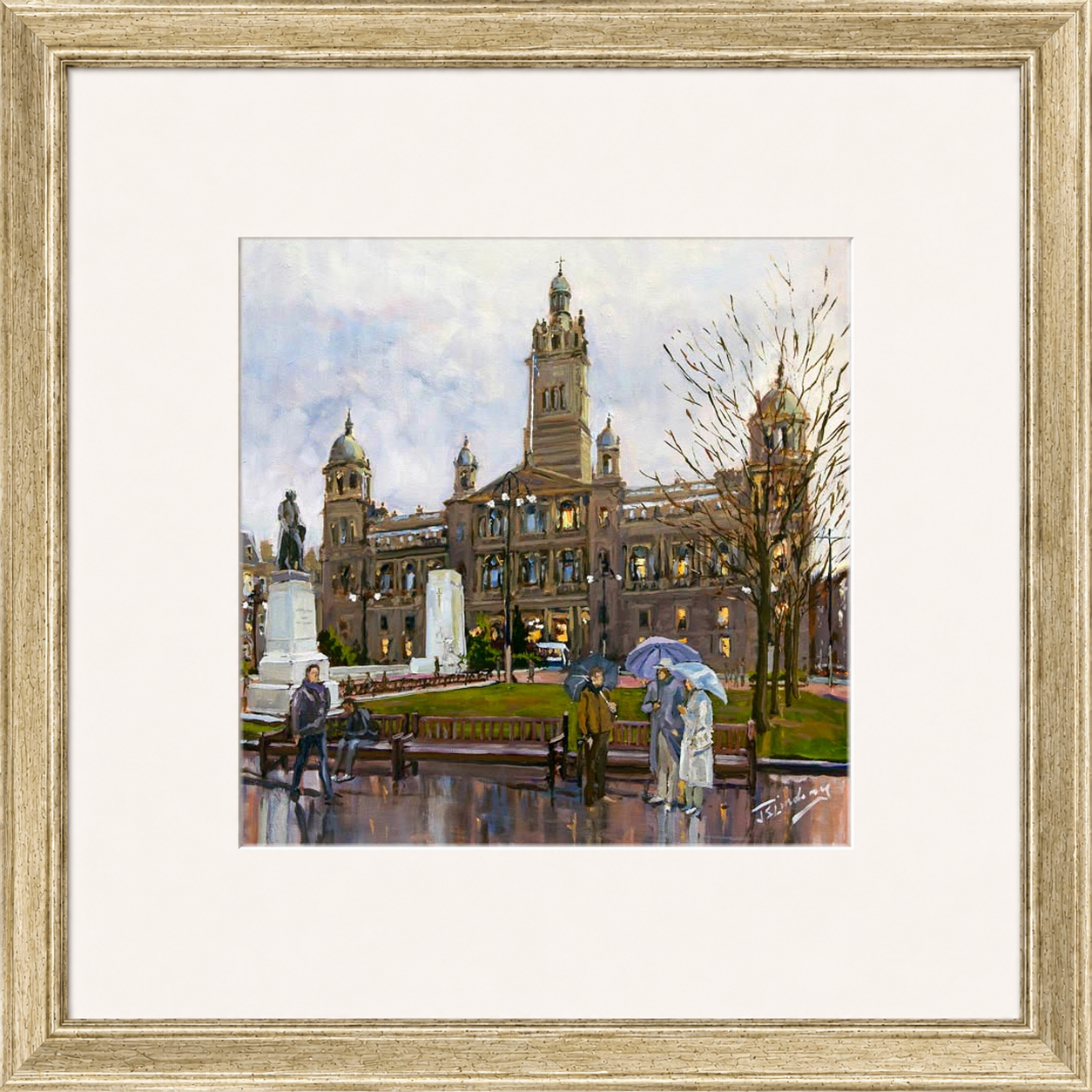 Rainy Day, George Square Glasgow by James Somerville Lindsay