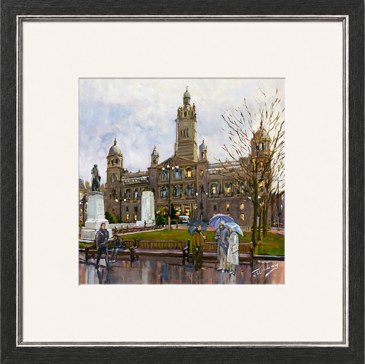 Rainy Day, George Square Glasgow by James Somerville Lindsay