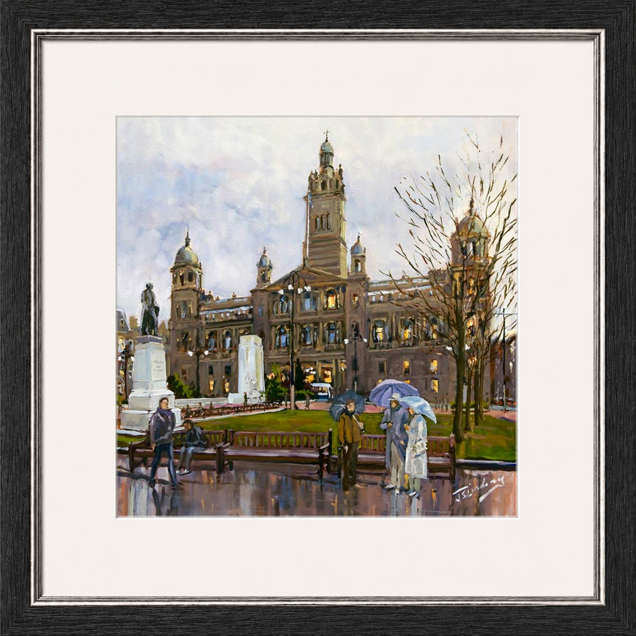 Rainy Day, George Square Glasgow by James Somerville Lindsay