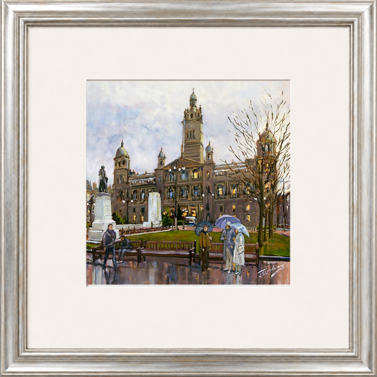 Rainy Day, George Square Glasgow by James Somerville Lindsay