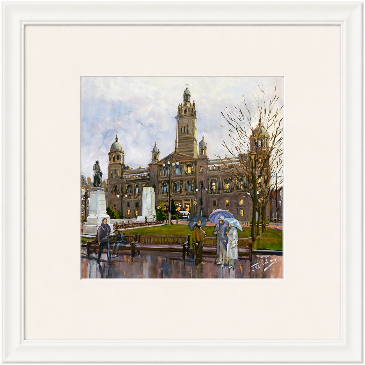 Rainy Day, George Square Glasgow by James Somerville Lindsay