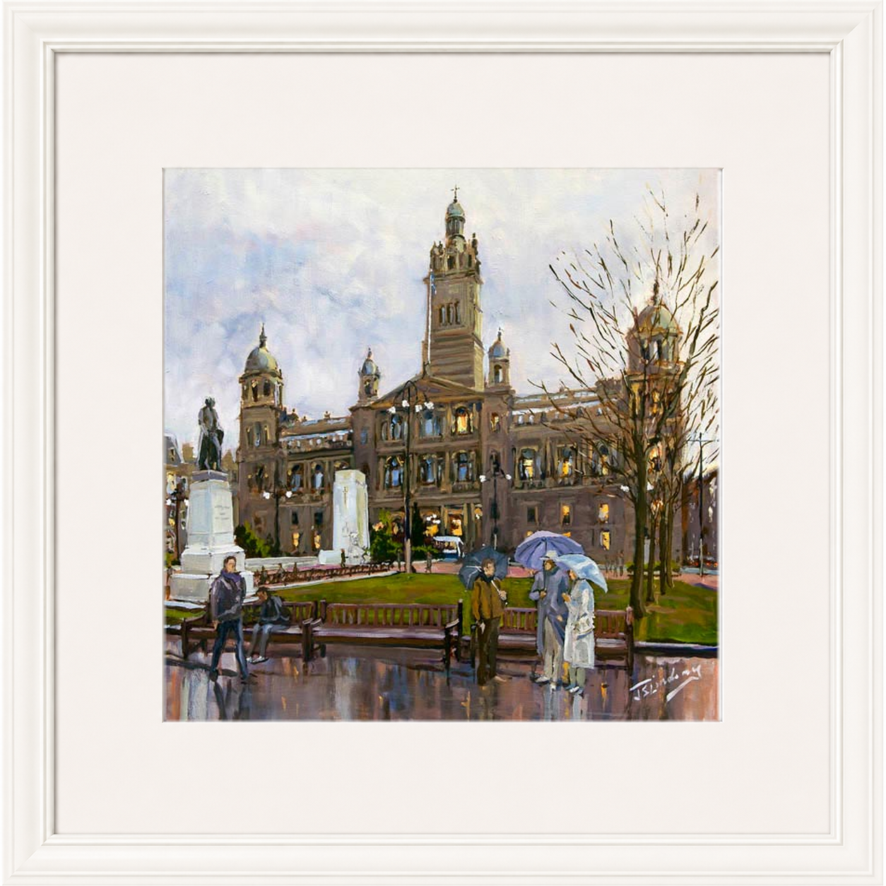 Rainy Day, George Square Glasgow by James Somerville Lindsay