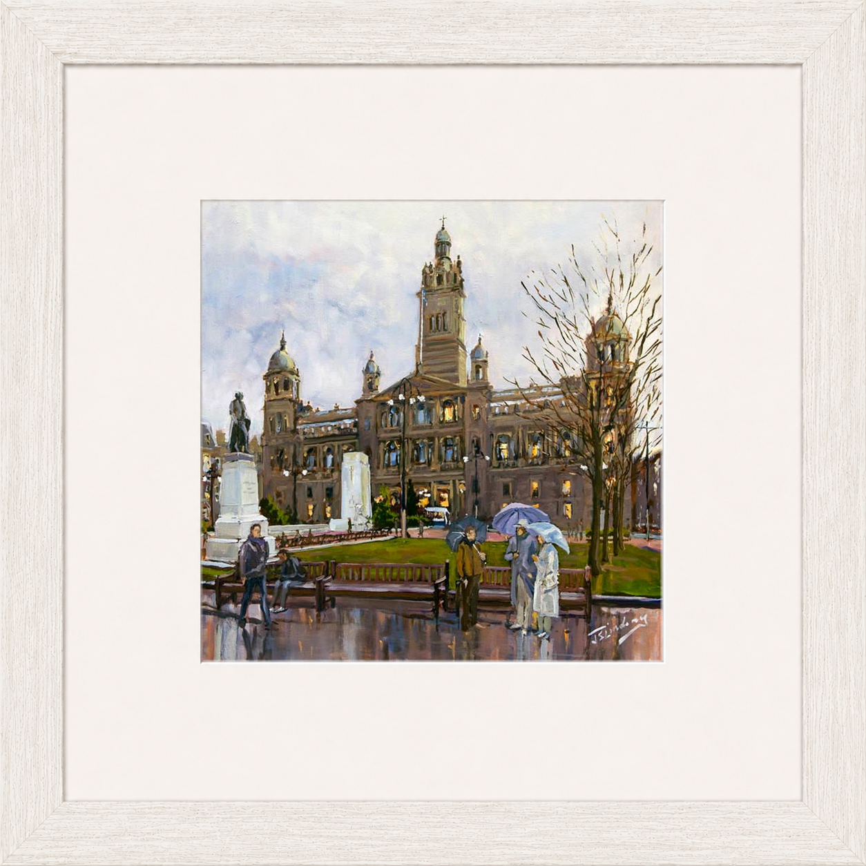 Rainy Day, George Square Glasgow by James Somerville Lindsay