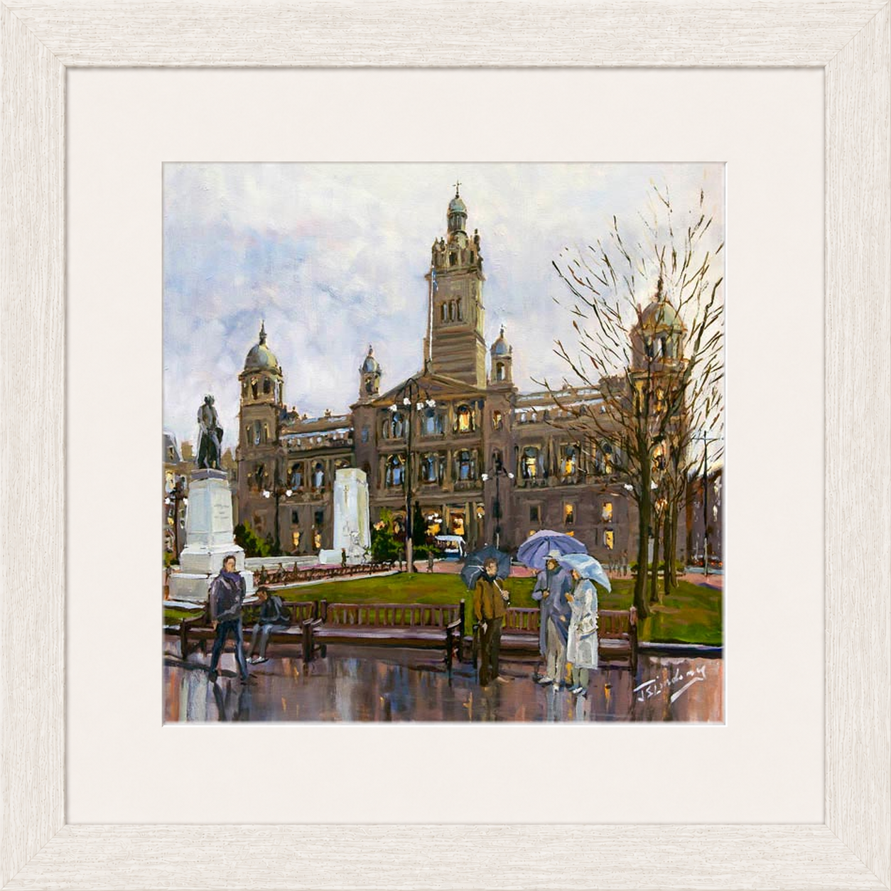 Rainy Day, George Square Glasgow by James Somerville Lindsay