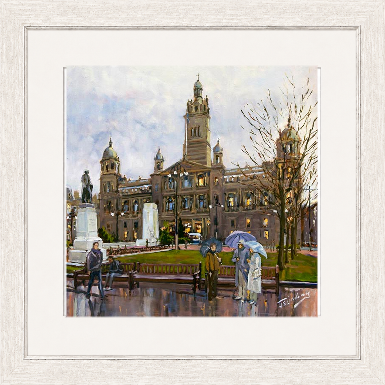 Rainy Day, George Square Glasgow by James Somerville Lindsay