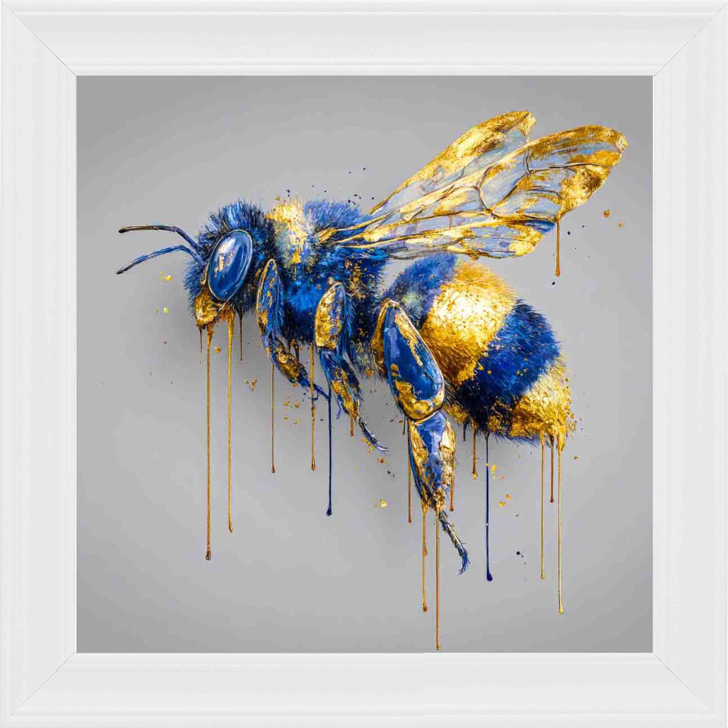 Royal Bee Framed Wall Art - White