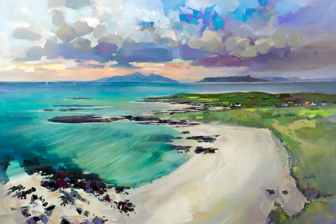 Eigg and Rhum from Sanna Bay by Scott Naismith framed signed limited edition Scottish landscape wall art print - alternate product image 2