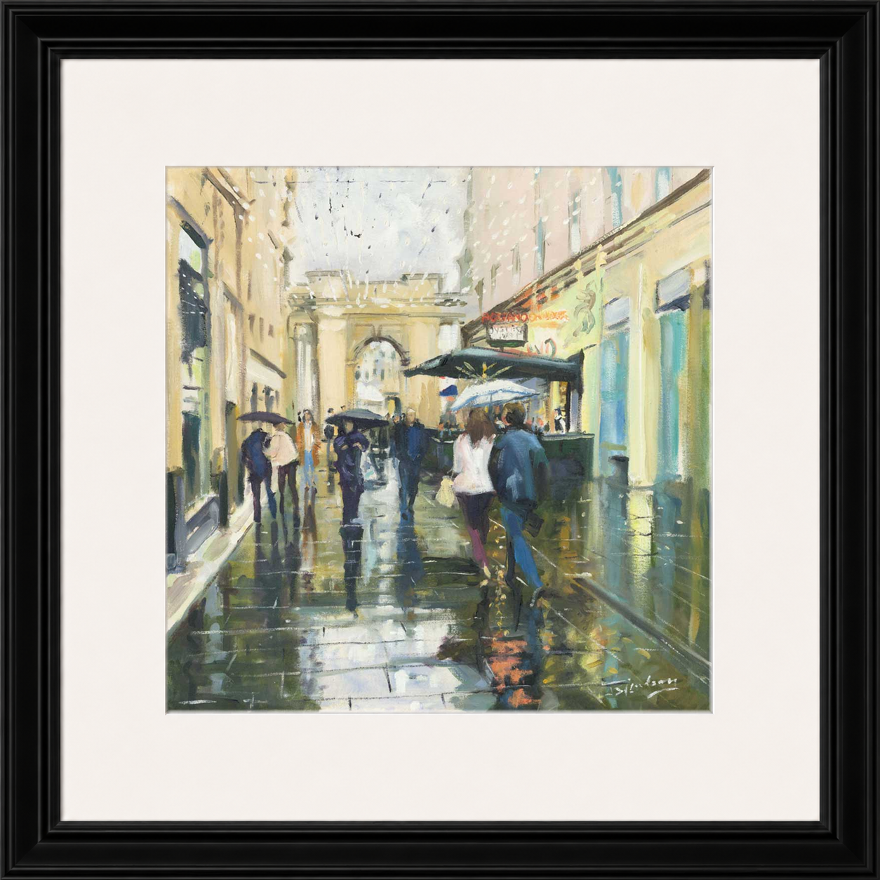 Saturday Showers Rogano, Glasgow by James Somerville Lindsay