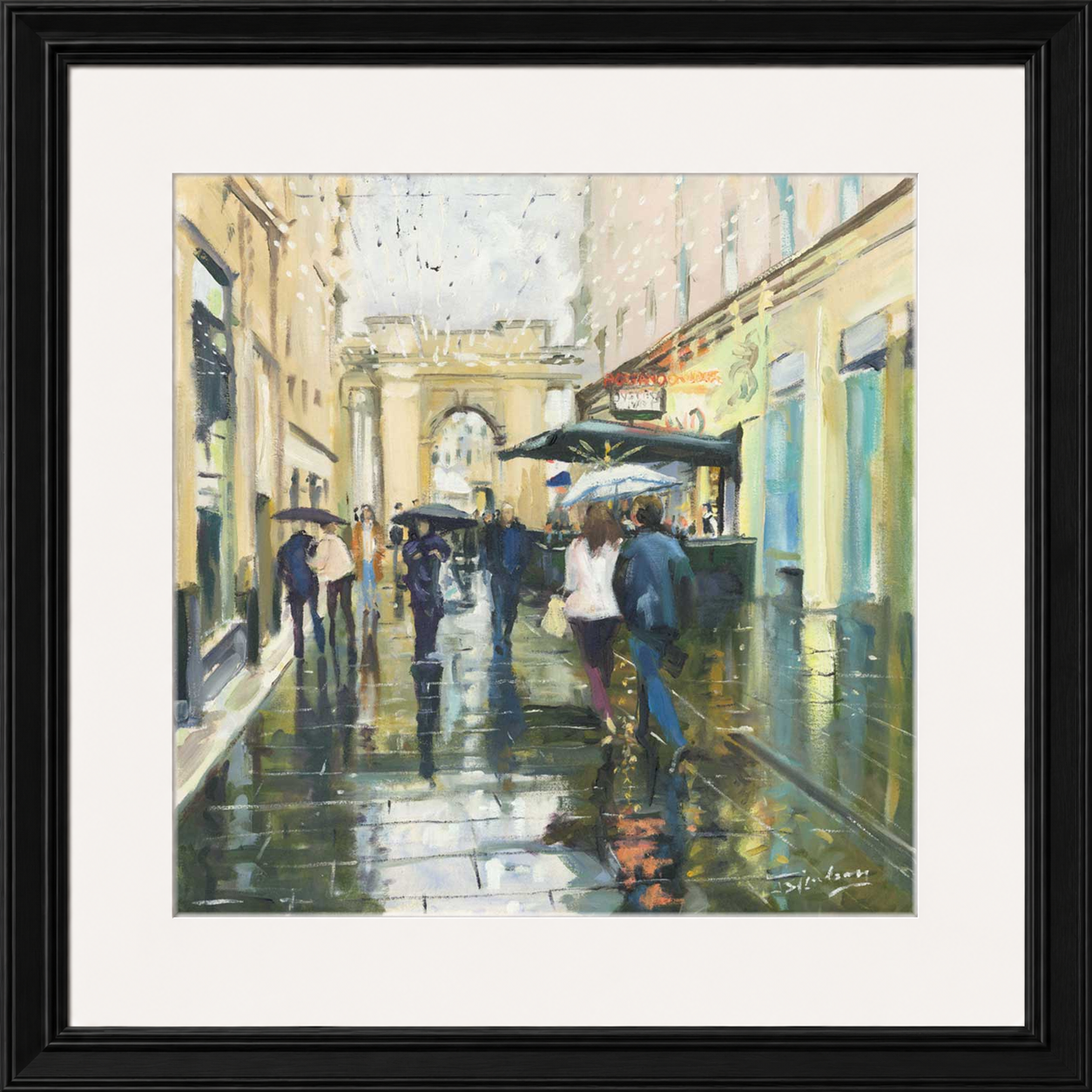 Saturday Showers Rogano, Glasgow by James Somerville Lindsay