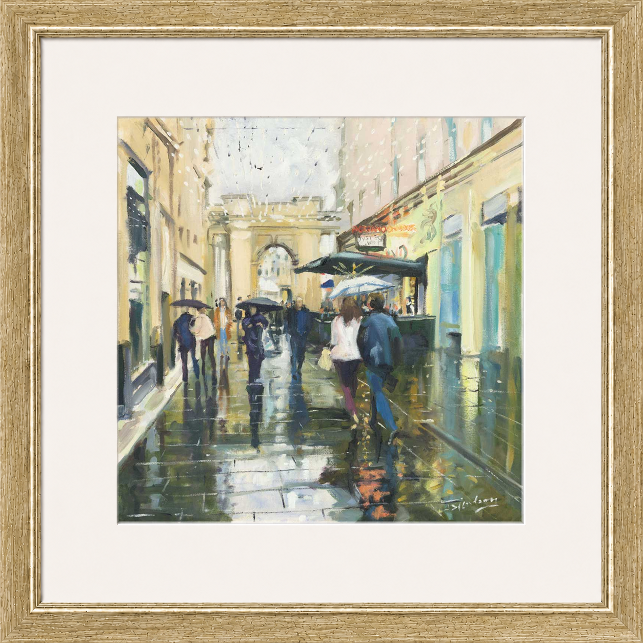 Saturday Showers Rogano, Glasgow by James Somerville Lindsay