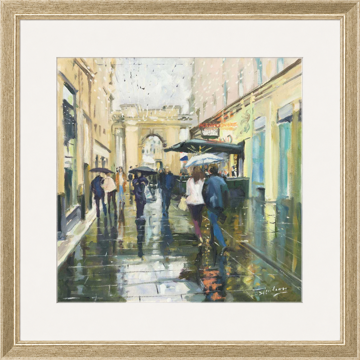 Saturday Showers Rogano, Glasgow by James Somerville Lindsay