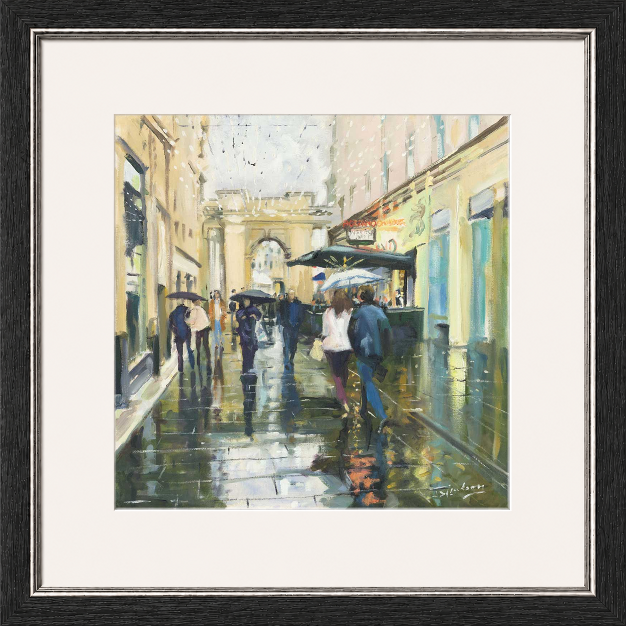 Saturday Showers Rogano, Glasgow by James Somerville Lindsay