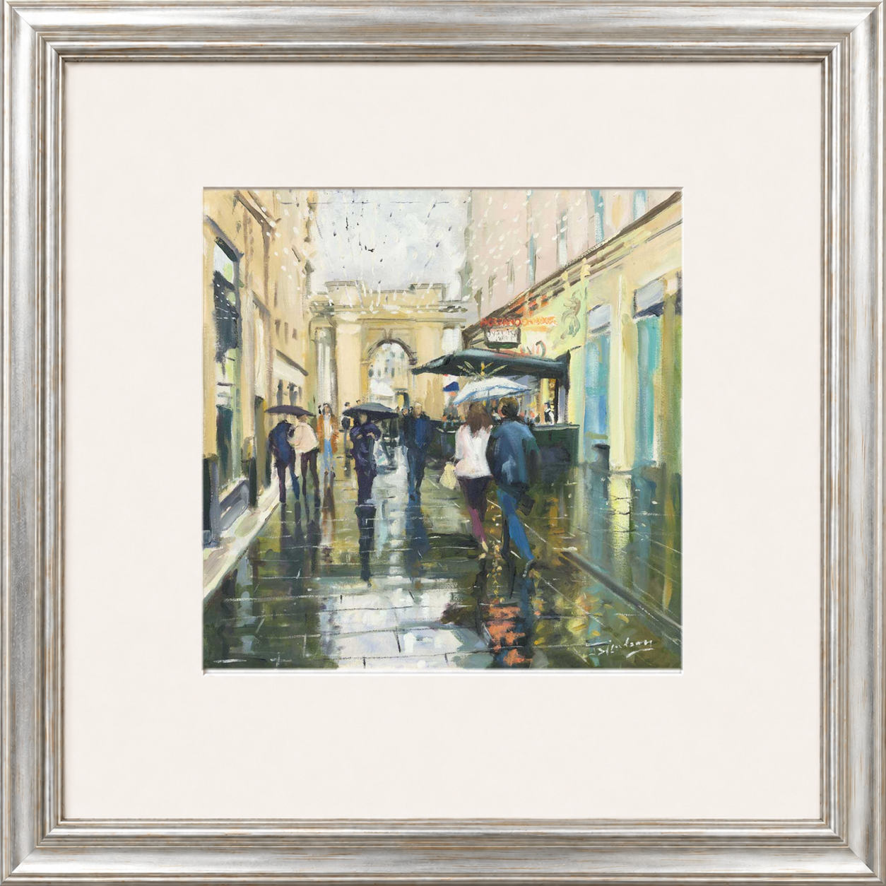 Saturday Showers Rogano, Glasgow by James Somerville Lindsay