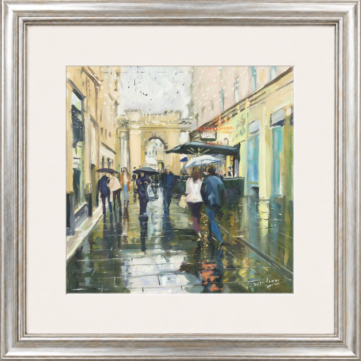 Saturday Showers Rogano, Glasgow by James Somerville Lindsay