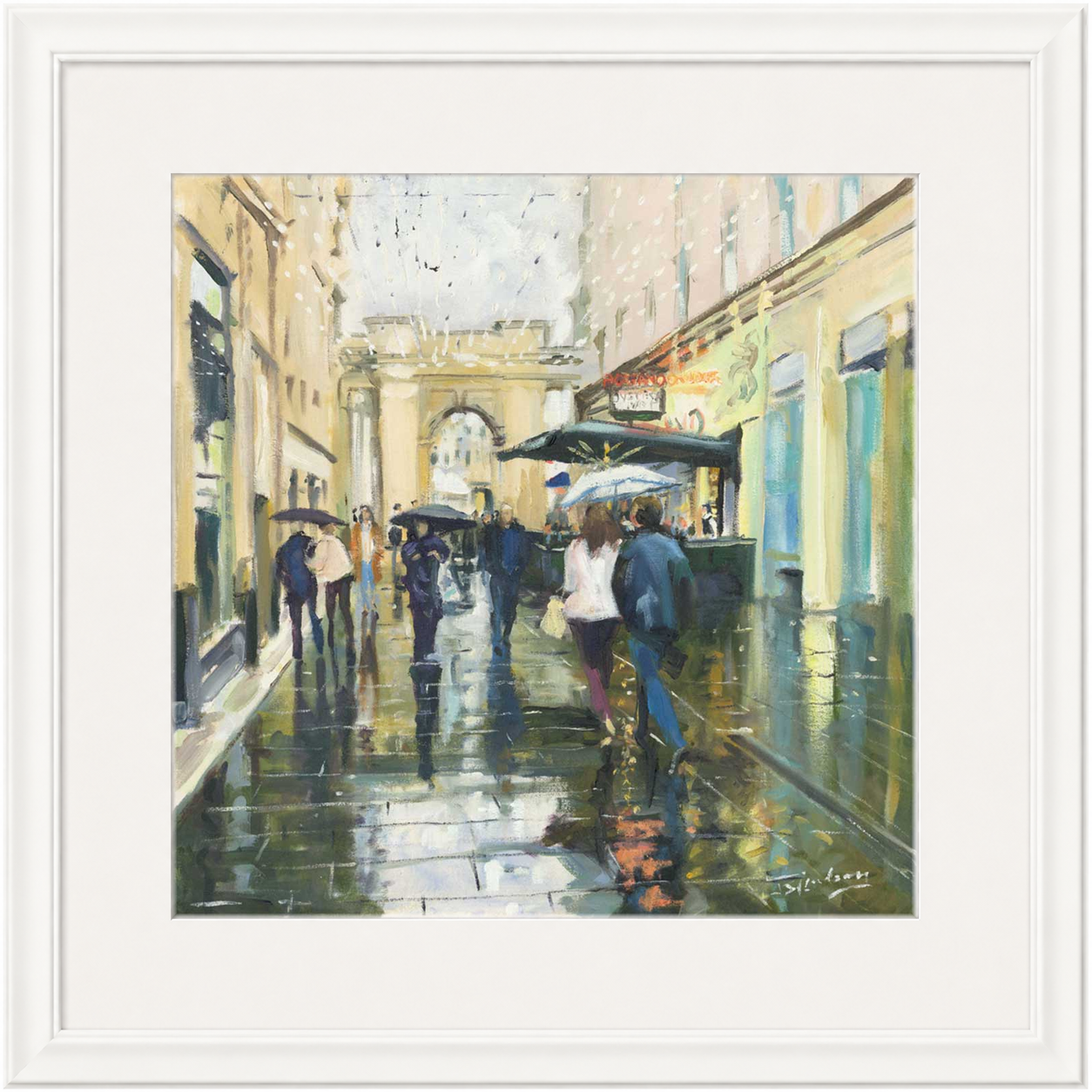 Saturday Showers Rogano, Glasgow by James Somerville Lindsay