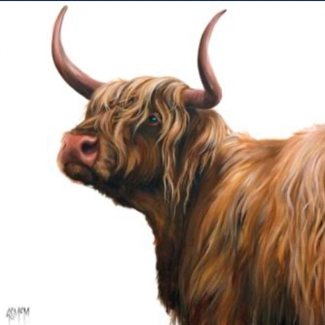 Miss McLeod Highland Cow Art Print by Georgina McMaster