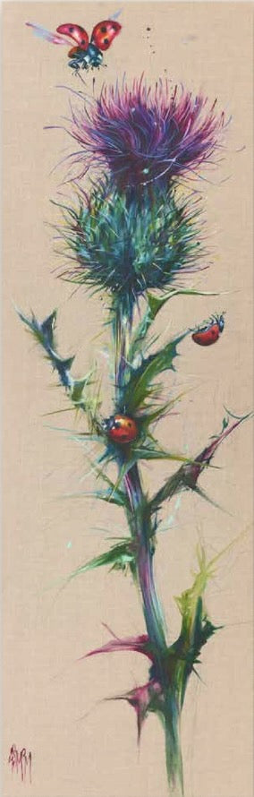 Fly Away Home Ladybirds Art Print by Georgina McMaster framed signed limited edition ceilidh dancer wall art print - alternate product image 2