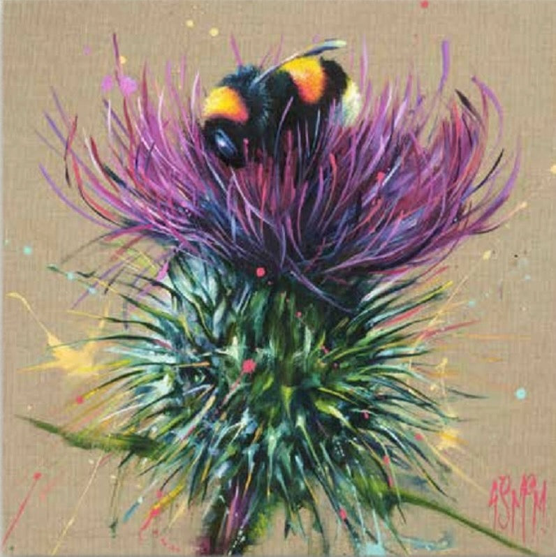 Bob Bee on Thistle Art Print (Limited Edition) by Georgina McMaster