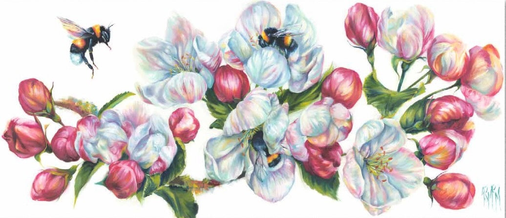 Spring Symp-honey Bees on Blossoms Art Print (Limited Edition) by Georgina McMaster